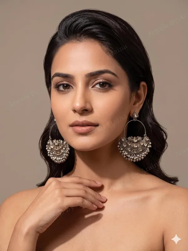 Chandbali_Earrings_With_Pearl_Danglers