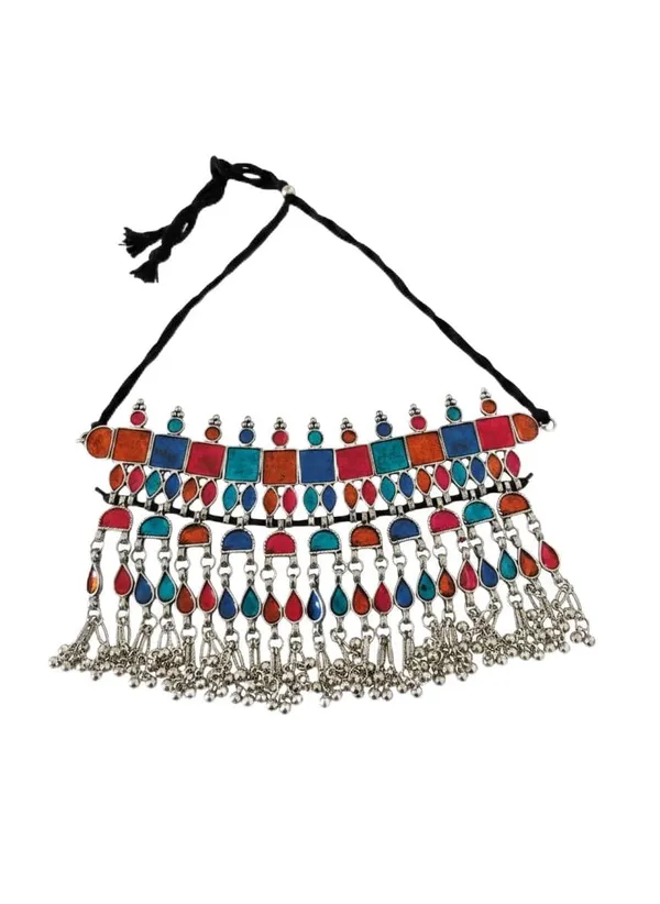 Oxidised_Meena_Choker_Necklace