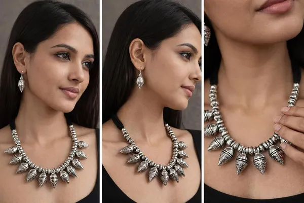 Oxidised_Tribal_Cone_Necklace_Set
