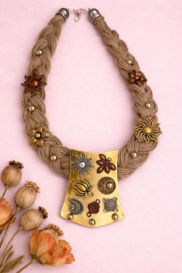 Jute_Necklace_With_Metal_Motifs