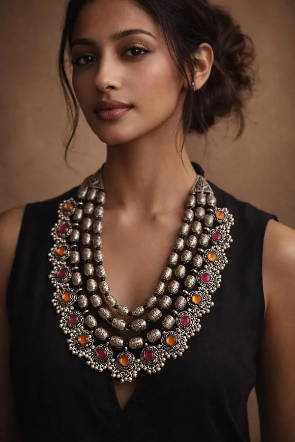 Oxidised_Silver_Layered_Necklace