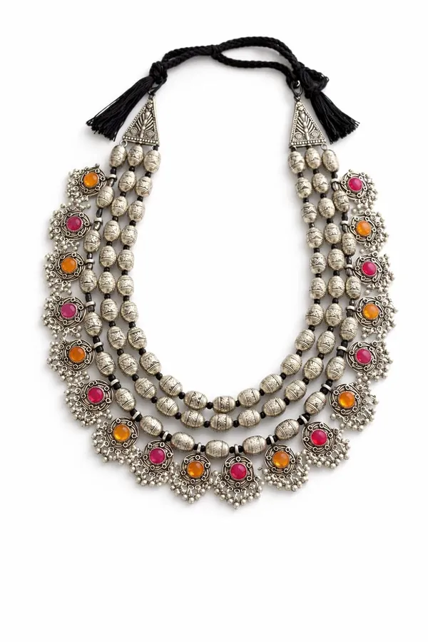 Oxidised_Silver_Layered_Necklace