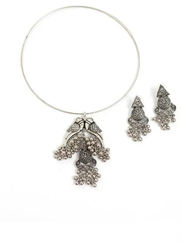 Oxidised_Hasli_Necklace_Set_With_Earrings
