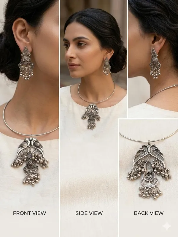 Oxidised_Hasli_Necklace_Set_With_Earrings