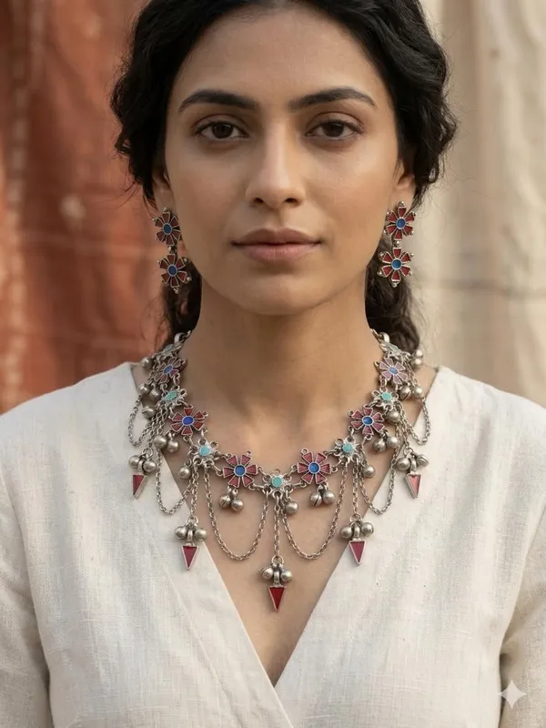 Oxidised_Necklace_Set_With_Earrings