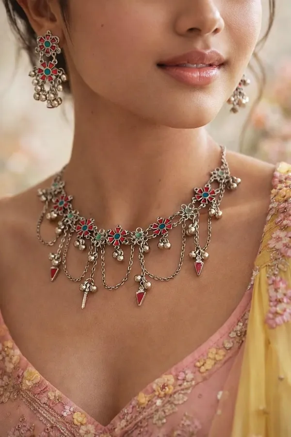 Oxidised_Necklace_Set_With_Earrings