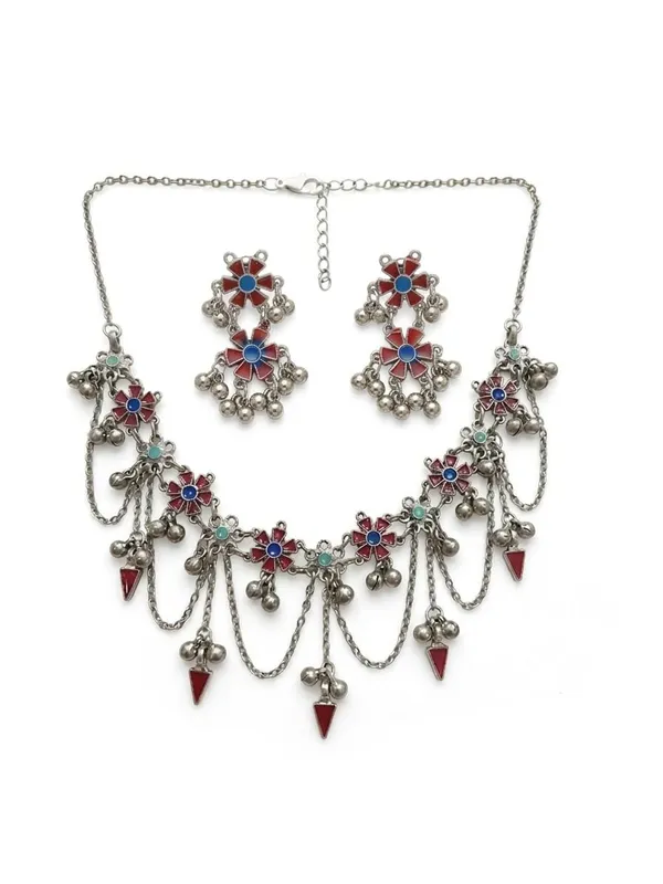Oxidised_Necklace_Set_With_Earrings
