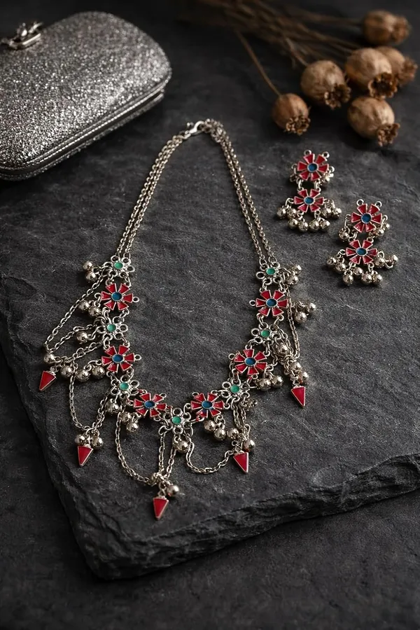 Oxidised_Necklace_Set_With_Earrings