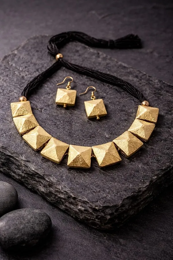 Oxidised_Choker_Necklace_Set_With_Earrings