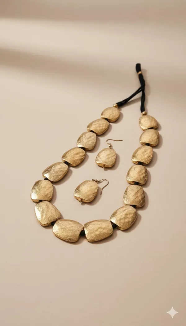 Oxidised_Gold_Tone_Necklace_Set_With_Earrings