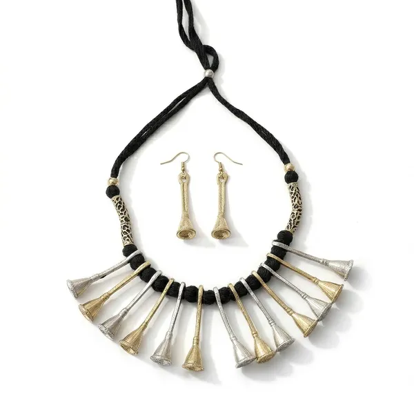 Oxidised_Choker_Necklace_Set_With_Earrings