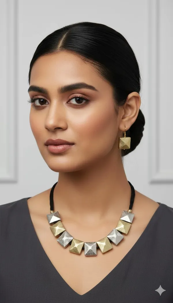 Oxidised_Choker_Necklace_Set_With_Earrings