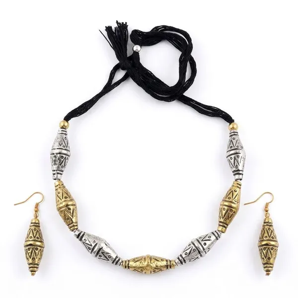 Oxidised_Tribal_Necklace_Set_With_Earrings