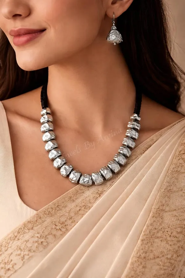 Oxidised_Tribal_Necklace_Set_With_Earrings