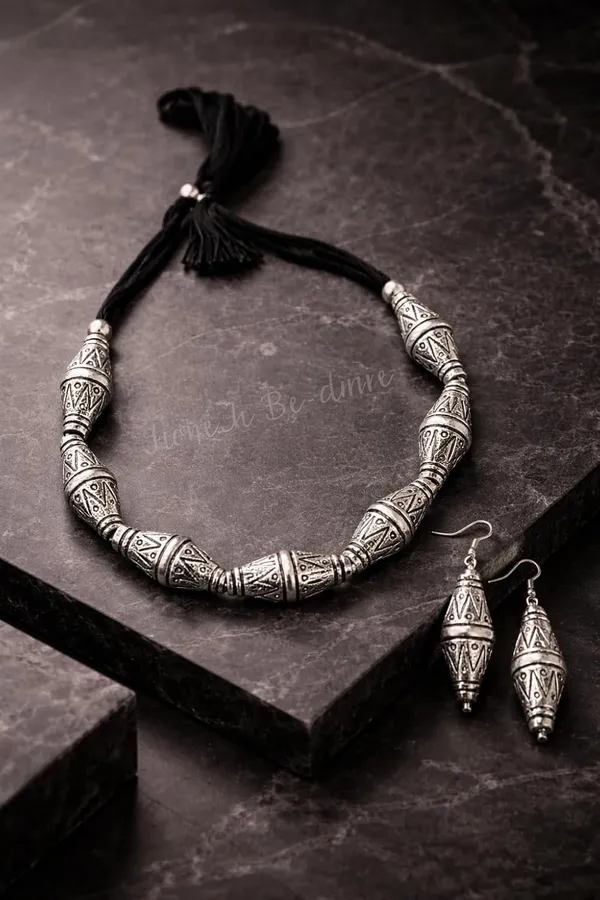Oxidised_Tribal_Necklace_Set_With_Earrings