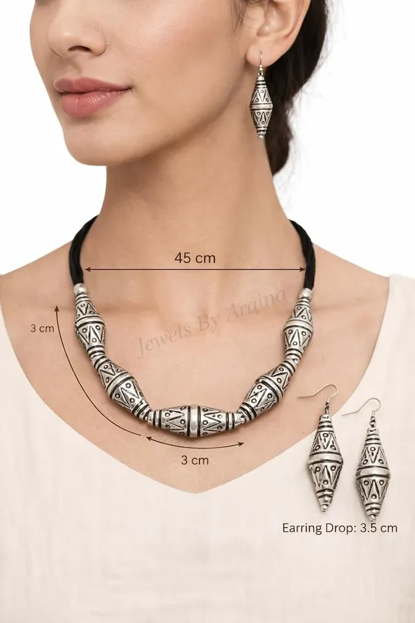 Oxidised_Tribal_Necklace_Set_With_Earrings