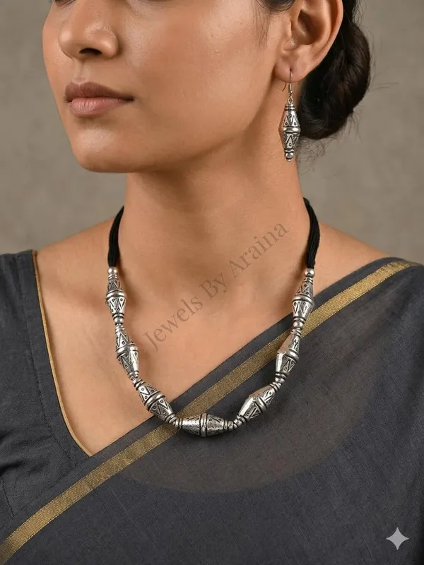 Oxidised_Tribal_Necklace_Set_With_Earrings