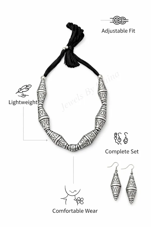 Oxidised_Tribal_Necklace_Set_With_Earrings