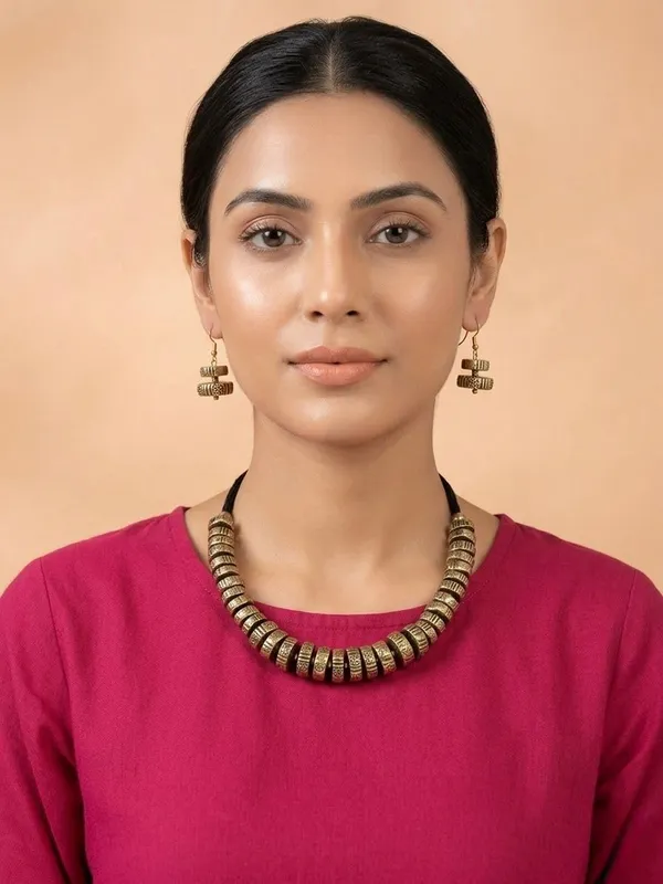 Oxidised_Coin_Necklace_Set_With_Earrings