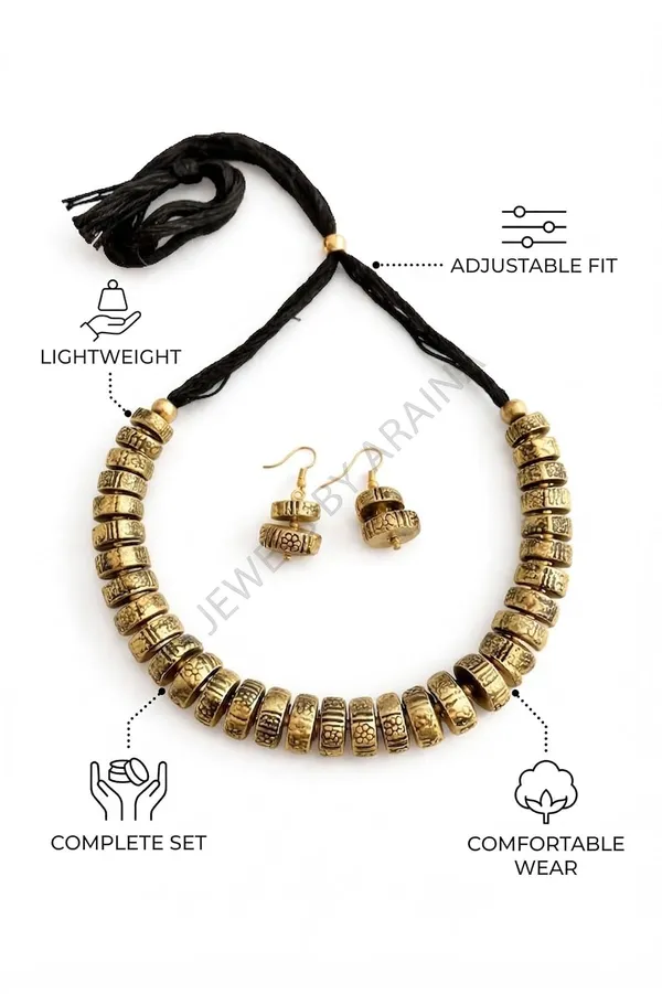 Oxidised_Coin_Necklace_Set_With_Earrings