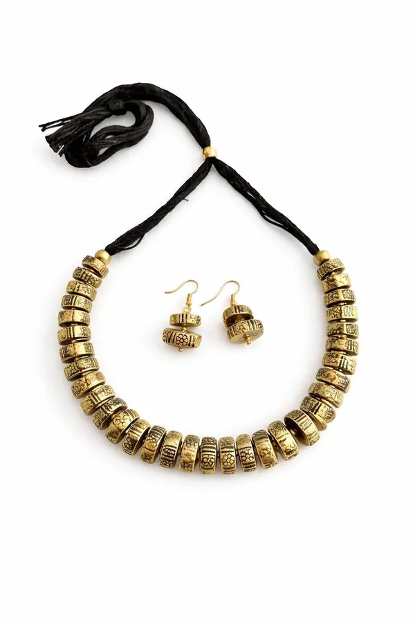 Oxidised_Coin_Necklace_Set_With_Earrings