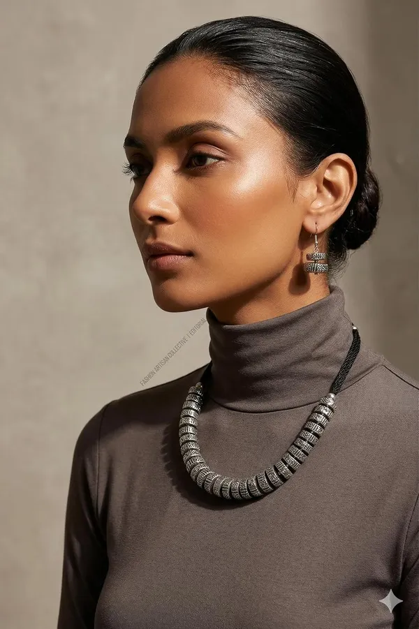 Oxidised_Tribal_Coin_Necklace_Set_With_Earrings