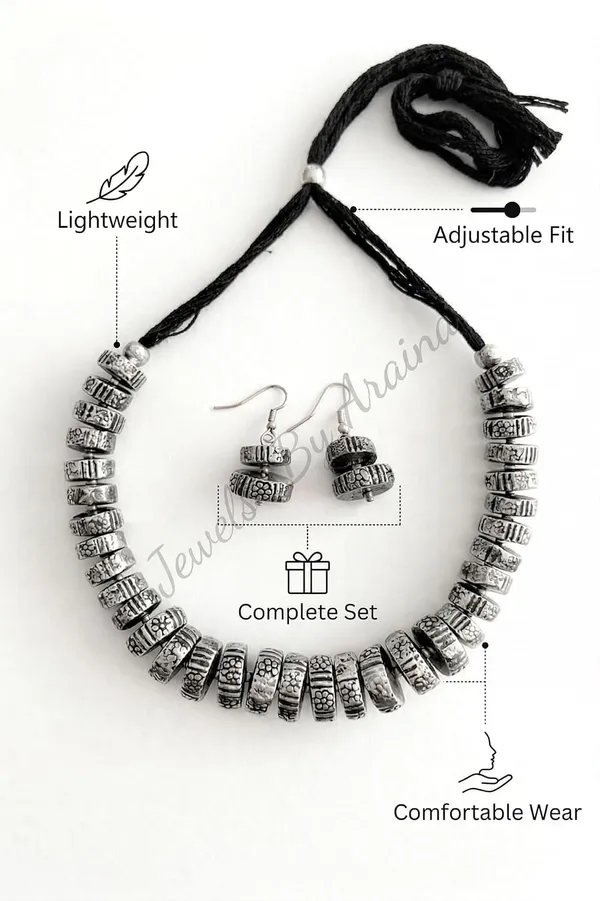 Oxidised_Tribal_Coin_Necklace_Set_With_Earrings