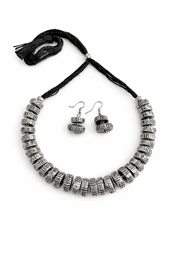 Oxidised_Tribal_Coin_Necklace_Set_With_Earrings