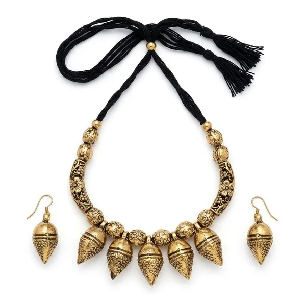 Oxidised_Tribal_Bell_Necklace_Set_With_Earrings