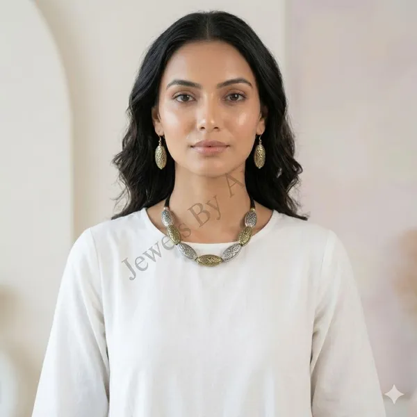 Oxidised_Paisley_Necklace_Set_With_Earrings