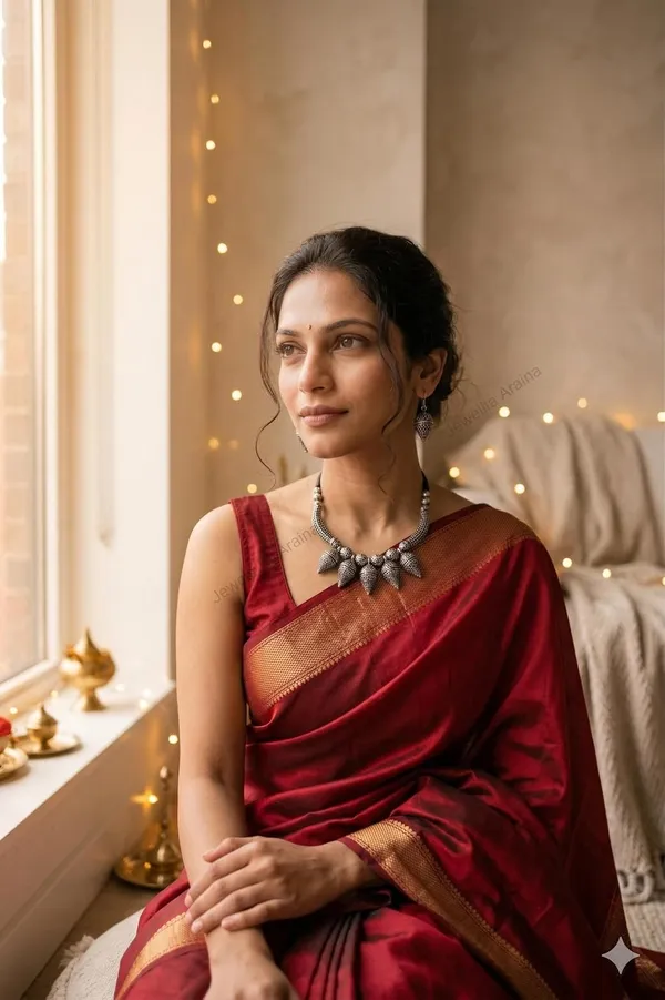 Oxidised_Tribal_Bell_Necklace_Set_With_Earrings