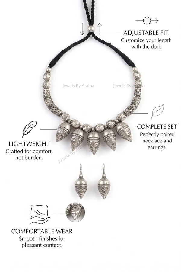 Oxidised_Tribal_Bell_Necklace_Set_With_Earrings