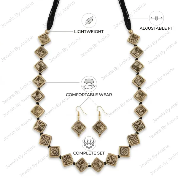 Oxidised_Geometric_Necklace_Set_With_Earrings