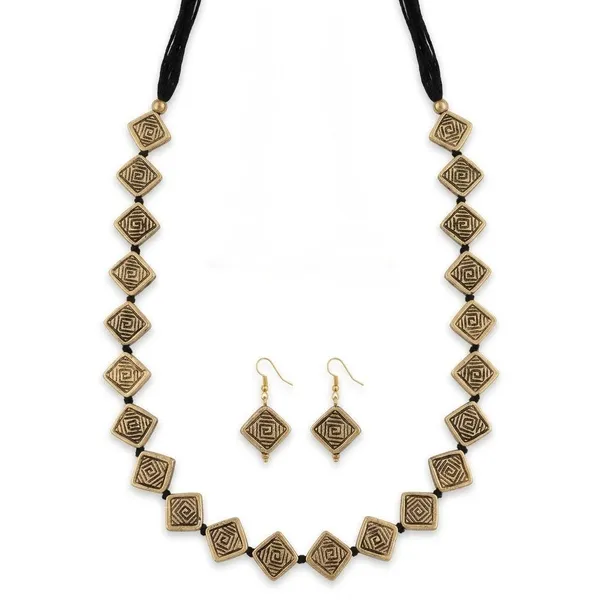 Oxidised_Geometric_Necklace_Set_With_Earrings