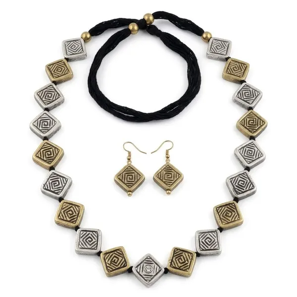 Oxidised_Geometric_Necklace_Set_With_Earrings