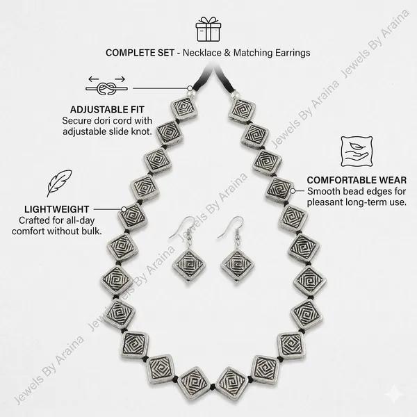 Oxidised_Geometric_Necklace_Set_With_Earrings
