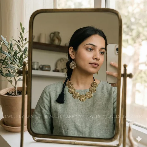 Oxidised_Coin_Necklace_Set_With_Earrings