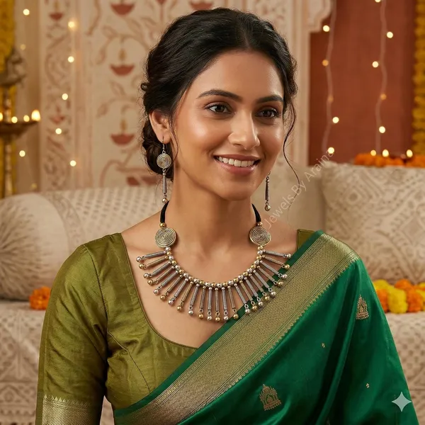 Oxidised_Tribal_Necklace_Set_With_Earrings