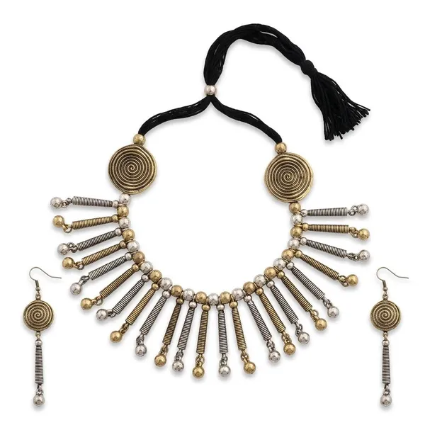 Oxidised_Tribal_Necklace_Set_With_Earrings