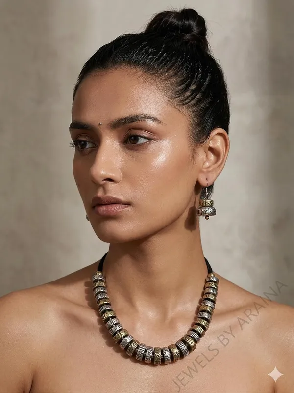 Oxidised_Tribal_Coin_Necklace_Set_With_Earrings