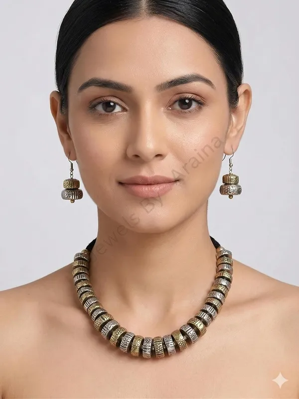 Oxidised_Tribal_Coin_Necklace_Set_With_Earrings