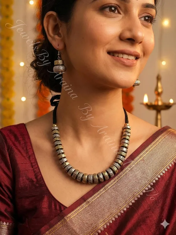 Oxidised_Tribal_Coin_Necklace_Set_With_Earrings