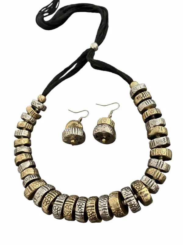 Oxidised_Tribal_Coin_Necklace_Set_With_Earrings
