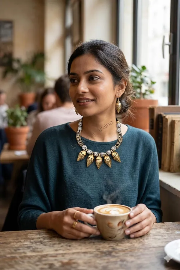 Oxidised_Tribal_Bell_Necklace_Set_With_Earrings