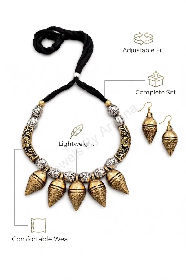 Oxidised_Tribal_Bell_Necklace_Set_With_Earrings