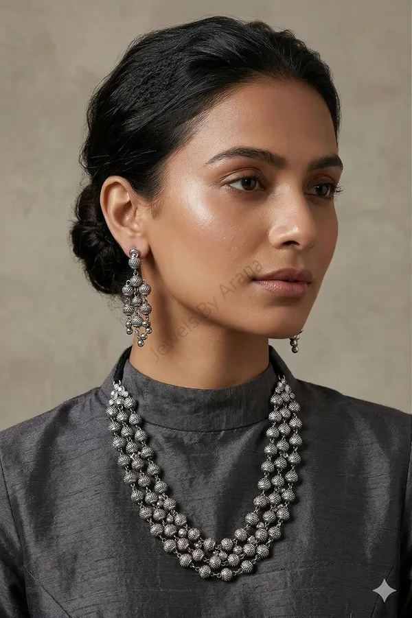 Oxidised_Necklace_Set_With_Earrings