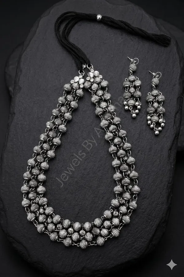 Oxidised_Necklace_Set_With_Earrings