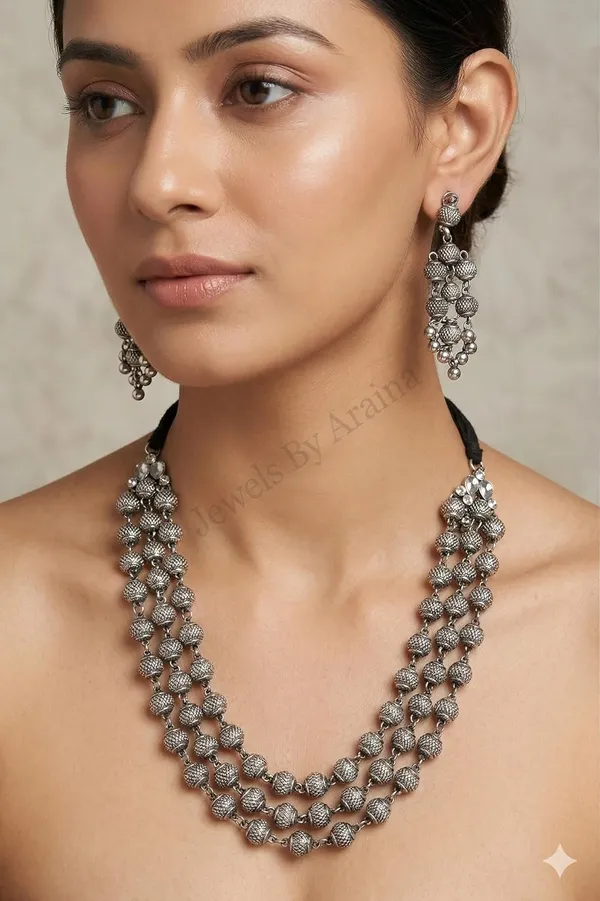 Oxidised_Necklace_Set_With_Earrings