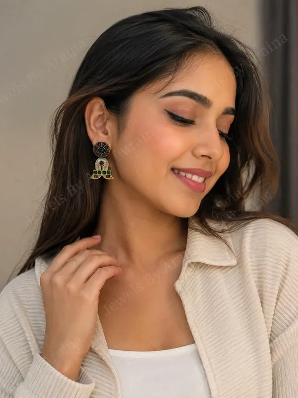Brass_Stone_Earrings