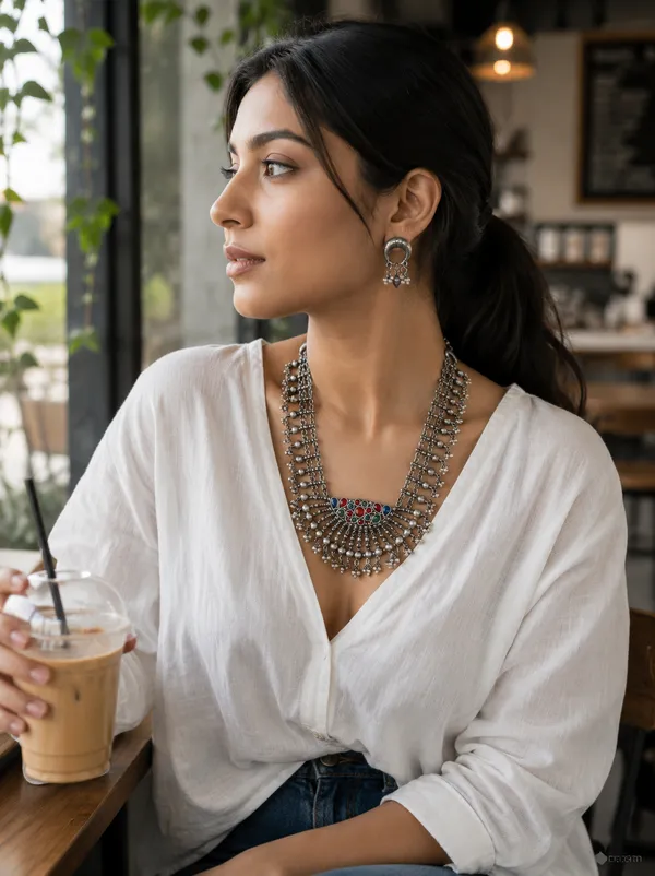 Oxidised_Silver_Necklace_Set_With_Crescent_Earrings